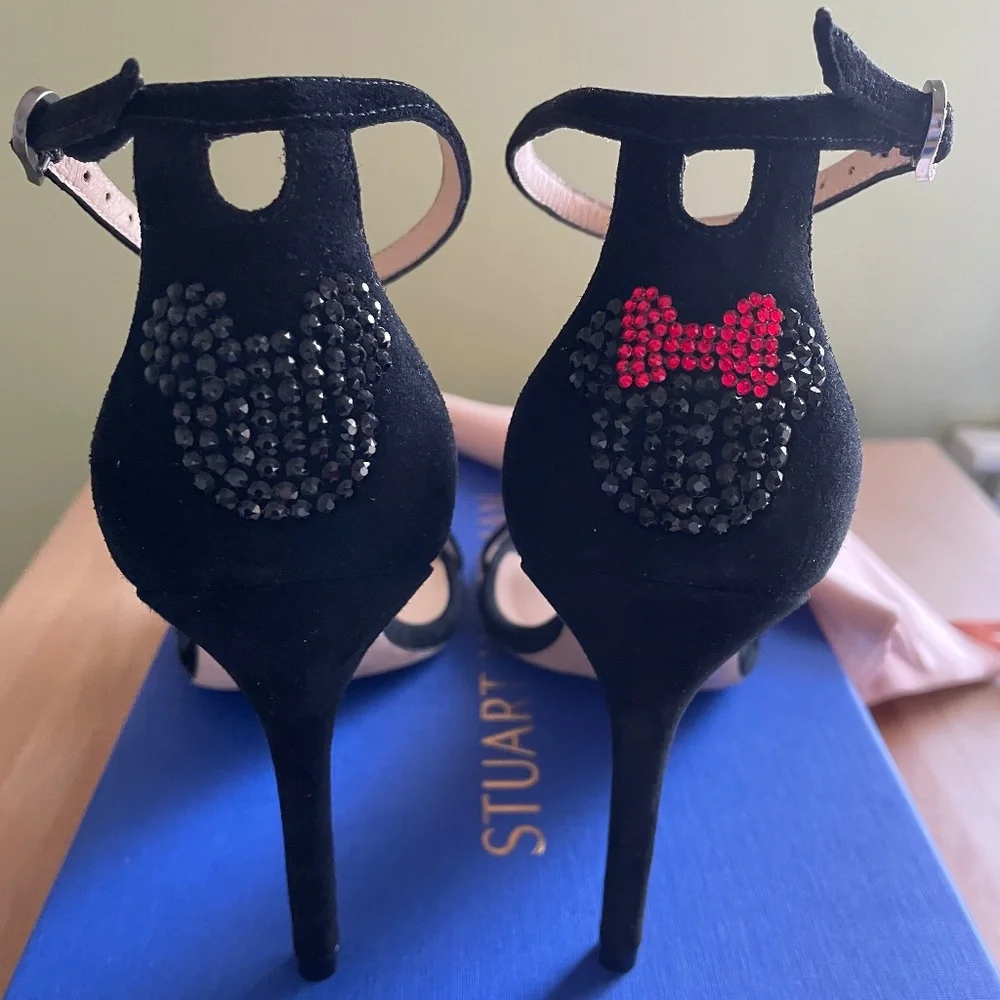 Disney x Stuart Weitzman Nudistcurve Black 100 Sz 5 - Picture 2 of 16